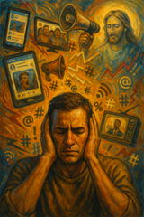 Un homme cherche à se protéger du bruit ambiant